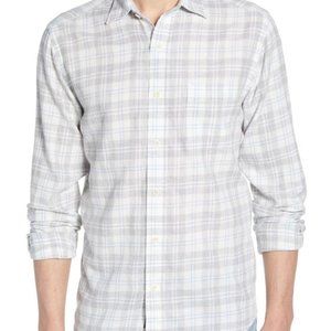 Faherty Brand Small Light Gray plaid Collar Shirt